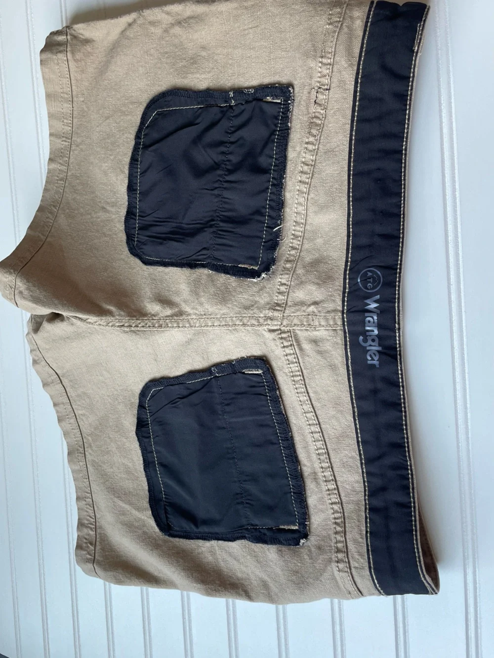 Wrangler All Terrain Gear Women’s Tan  Canvas Linen Outdoor Shorts Sz10 Military
